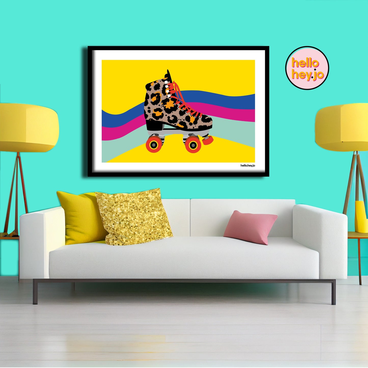 Roller Skate Disco Rainbow Print