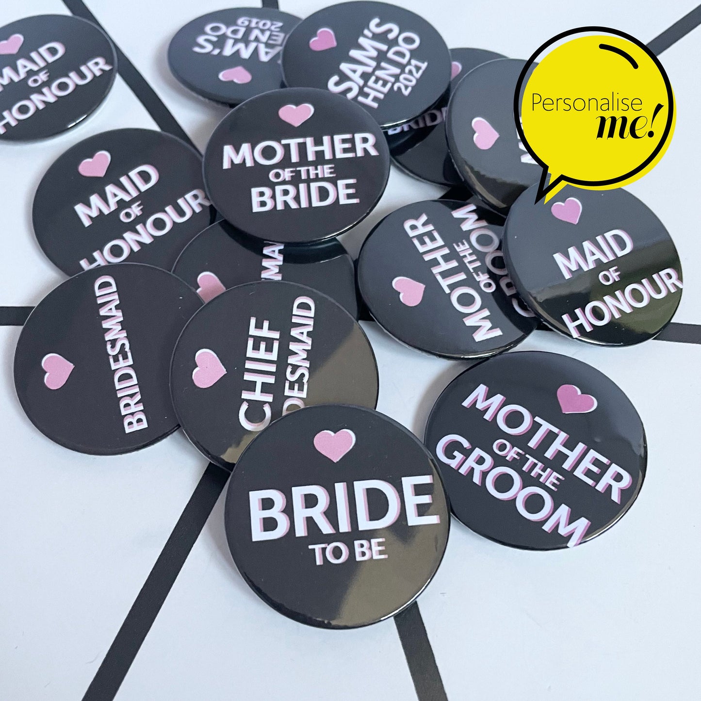Love Heart - Personalised Badges