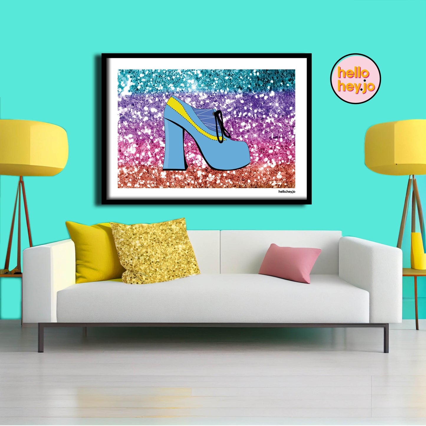 Platform Shoe Glitter Print