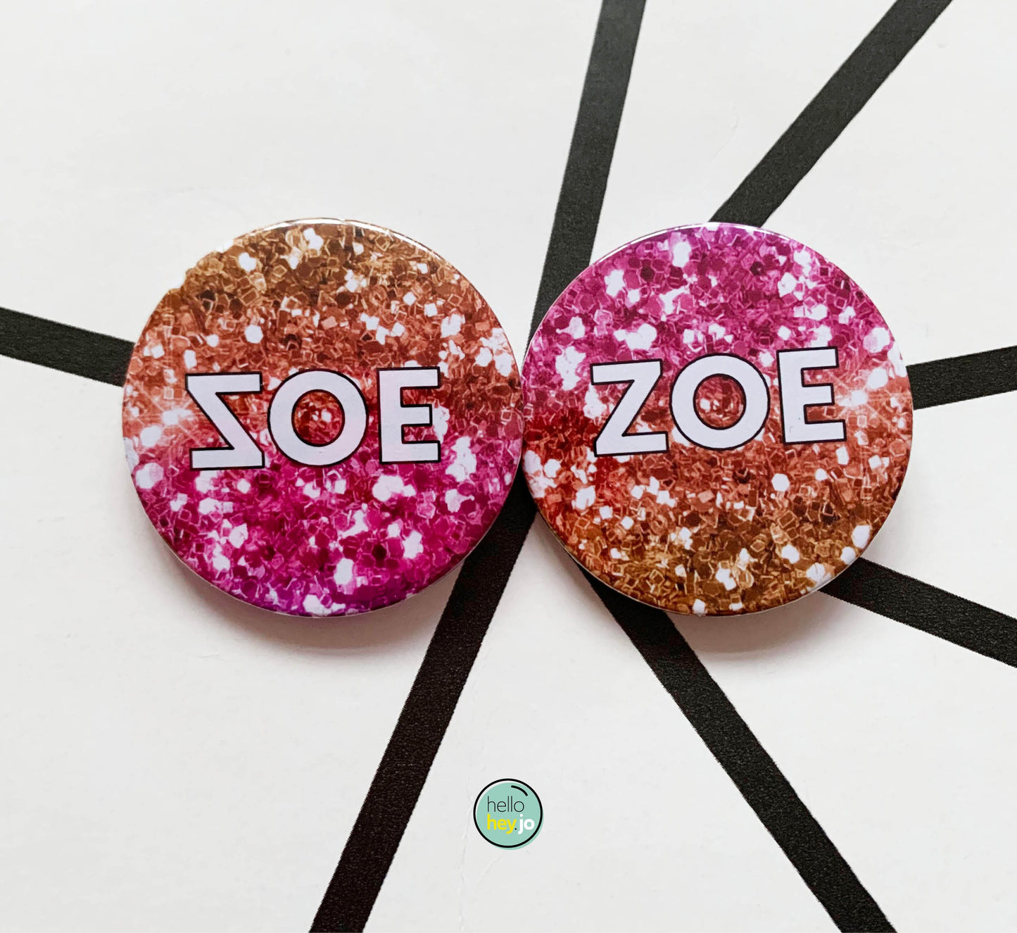 Personalised NAME Glitter Badge