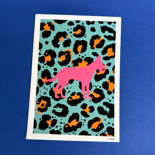 Sample Sale - Leopard print large pink dog £7 for 1 or 4 for £17 includes P&P